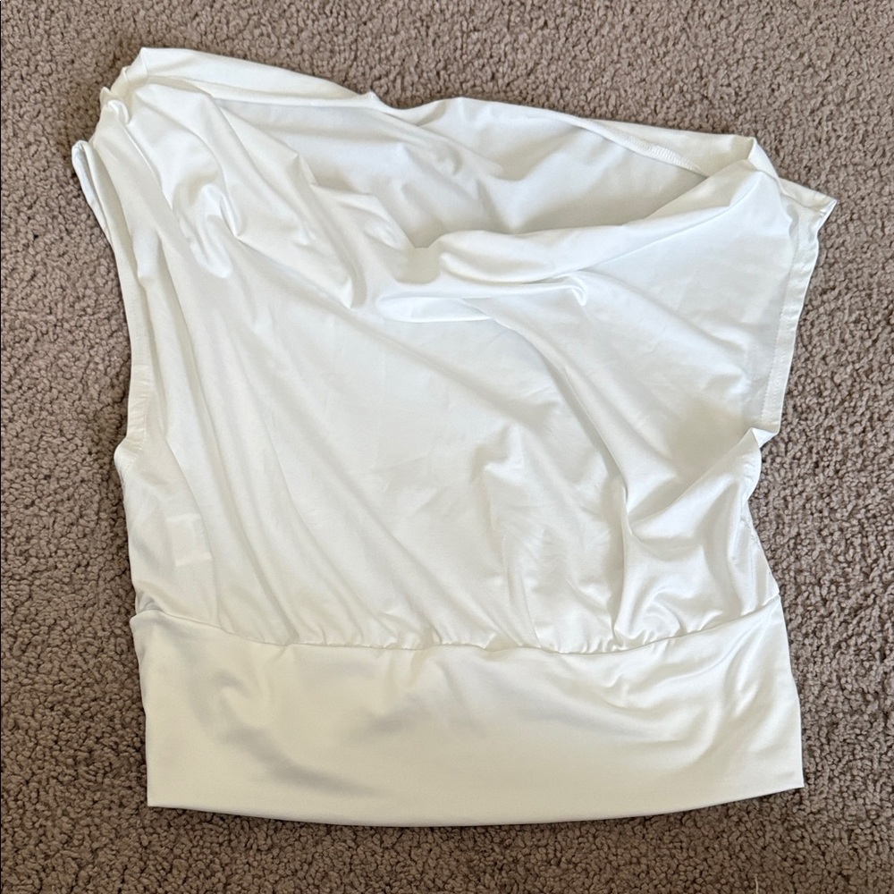 White Strapless Top